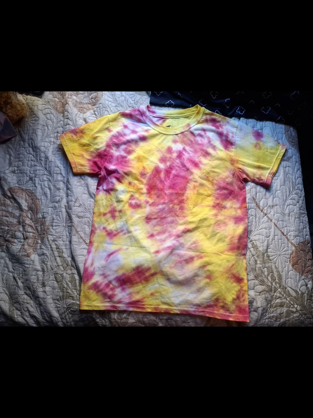 Tie-Dye Kids T-Shirt in Yellow & Pink - Unbranded